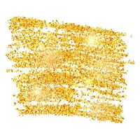 Golden Paint Glittering backdrop on a white background. Background with gold sparkles and glitter effect. Empty space for your text. Vector illustration