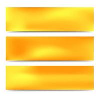 Smooth abstract blurred gradient yellow banners set. Abstract Creative multicolored background. Vector illustration