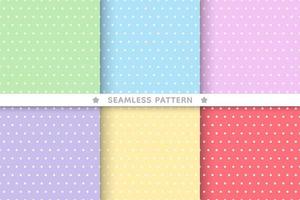 Colourful star seamless pattern background set vector