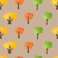 Seamless pattern from autumn trees. Autumn forest background. Vector illustration