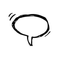 Sketch Speech Bubble. Hand drawn blank Speech Bubble. Dialog empty cloud on white background. Vector illustration.