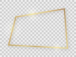 Gold shiny rectangular frame vector