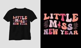 Happy New Year Groovy Style T-shirt Design vector