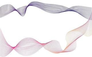 Abstract wave element for design. Digital frequency track equalizer. Stylized line art background. Colorful shiny wave with lines created using blend tool. Curved wavy line, smooth stripe.Vector.White vector