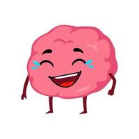 cerebro riendo divertido mascota personaje dibujos animados ilustración vector
