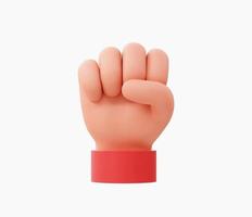 3d Realistic Hand fist up vector illustration.