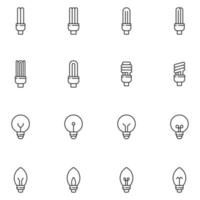 Lamp Line Icon Set Vector