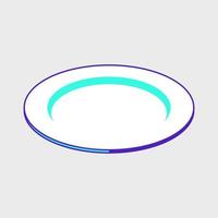 Empty plate isometric vector icon illustration