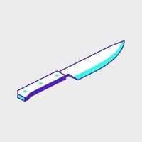 ilustración de icono de vector isométrico de cuchillo de cocina