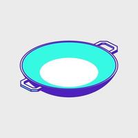 Wok frying pan isometric vector icon illustration