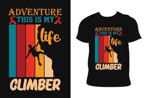 CLIMBING VINTAGE T-SHIRT DESIGN. CLIMBING VINTAGE T-SHIRT. Climbing vintage free Vector. vector