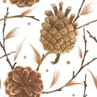 Cones and branches seamles pattern vector