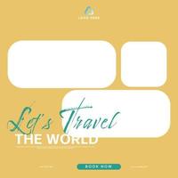 travel holiday social media post banner template vector