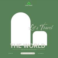 travel holiday social media post banner template vector