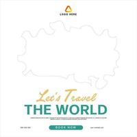 travel holiday social media post banner template vector