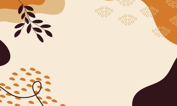 Autumn themes background with organic shapes style. Abstract fall background with leaves and organic shapes. Suitable for wallpaper and banner purpose. vector