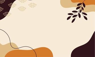 Autumn themes background with organic shapes style. Abstract fall background with leaves and organic shapes. Suitable for wallpaper and banner purpose. vector