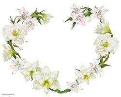 Bridal heart shape wreath with white flowers vector