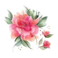 Pink floral composition with delicate fragrant rose flowers vector