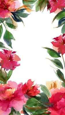 Pink Peony botanical watercolor banner background