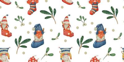 Christmas watercolor seamless pattern vector