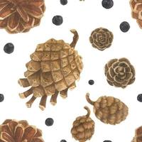Pine and ceder cones seamles pattern vector