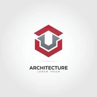 plantilla de diseño de logotipo de arquitectura abstracta vector