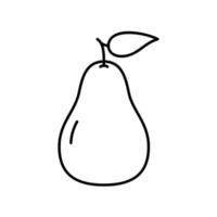 Pear icon for food or fresh fruit in black outline style vector