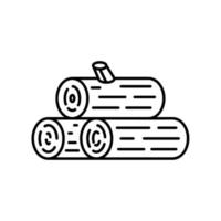 Logs or lumber icon in black outline style vector