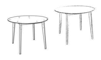 conjunto, silueta de contorno, mesa, escritorio, mesa de dieta, escritorio, mesa de cocina, mueble, vector aislado.
