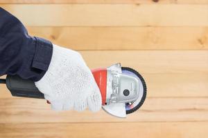 Circular saw with an abrasive disk photo