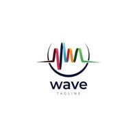 icono de símbolo de signo de logotipo de onda de audio colorido abstracto vector