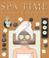 Spa massage and skincare poster design vector