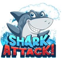 Font design for words shark attack vector