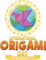 diseño de banner del día internacional del origami vector