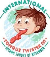 International Tongue Twister Day Banner Design vector