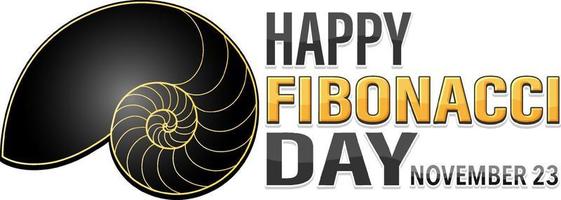 Fibonacci day poster design vector