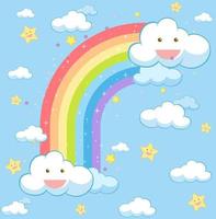Cute pastel rainbow background vector