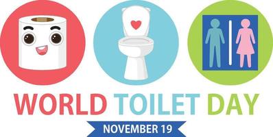 World toilet day text design vector