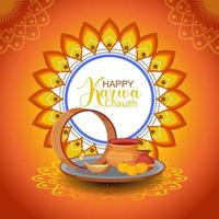 Happy Karwa Chauth poster design vector