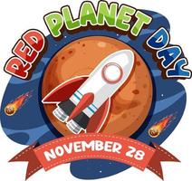 diseño de banner del día del planeta rojo vector