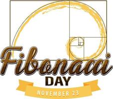 Fibonacci day poster design vector