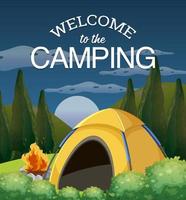 Welcome to the camping poster design vector