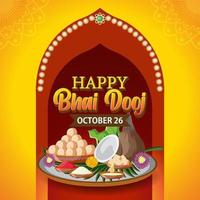 Happy Bhai Dooj day poster design vector