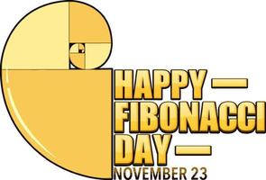 Fibonacci day poster design vector