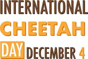 International cheetah day poster template vector