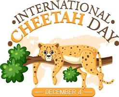 International cheetah day poster template vector