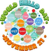 World hello day banner design vector