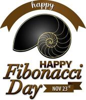 Fibonacci day poster design vector