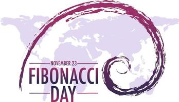 Fibonacci day poster design vector